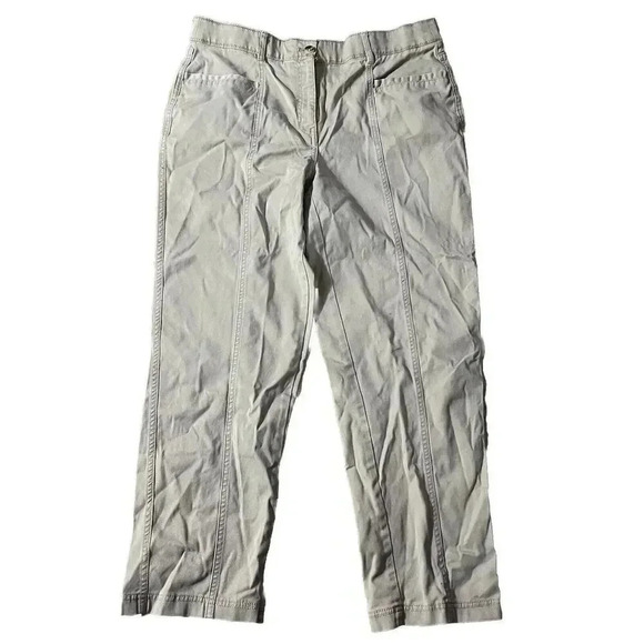 CHICO'S ANKLE SIZE 1.5 U.S. SIZE 10 KHAKI PANTS Elastic Waist - Picture 1 of 4